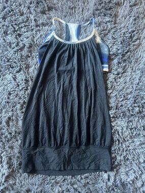lululemon athletica Black Tank with Blue Accent Straps